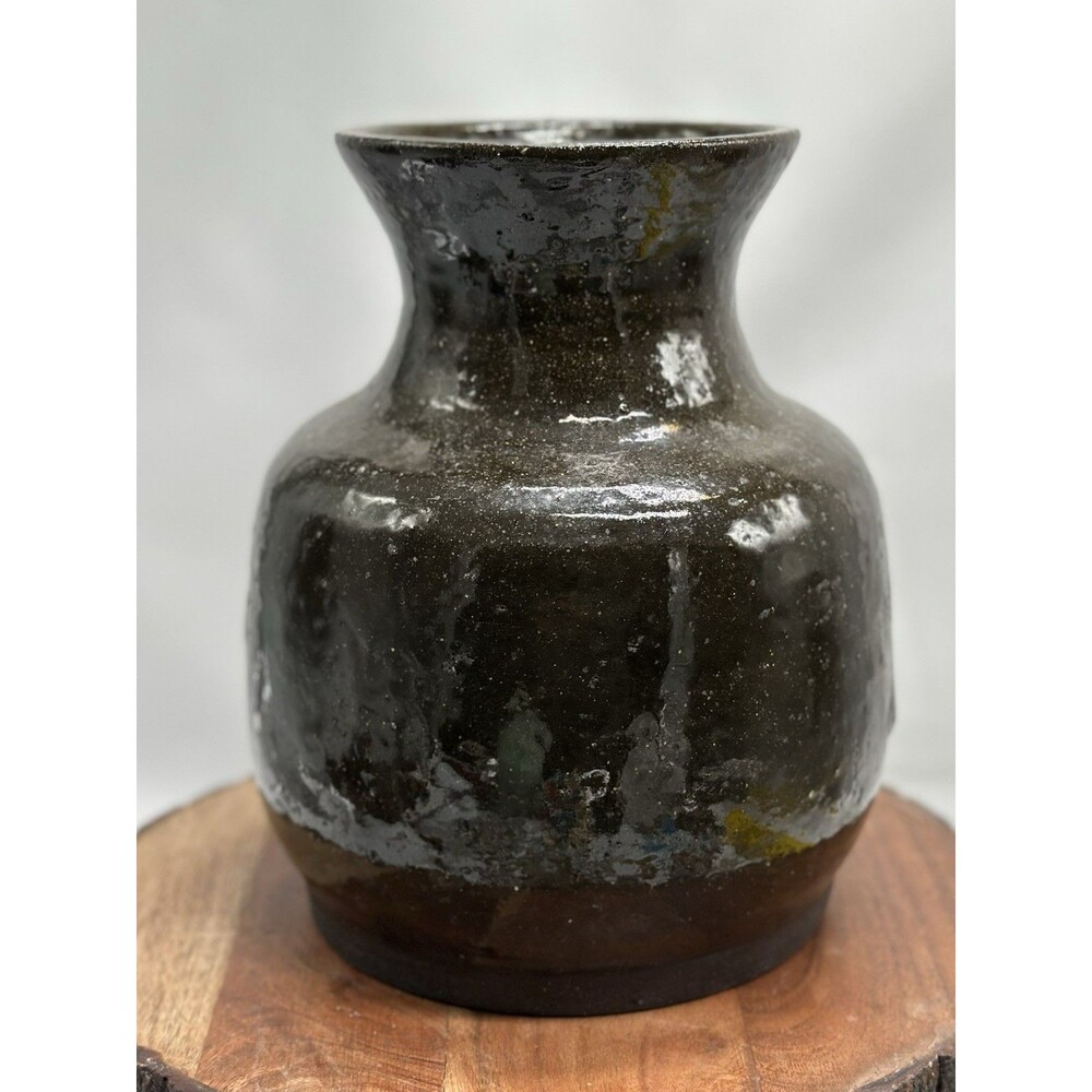 Black Clay Art Pottery Artisan Crafted Signed Unique Potter